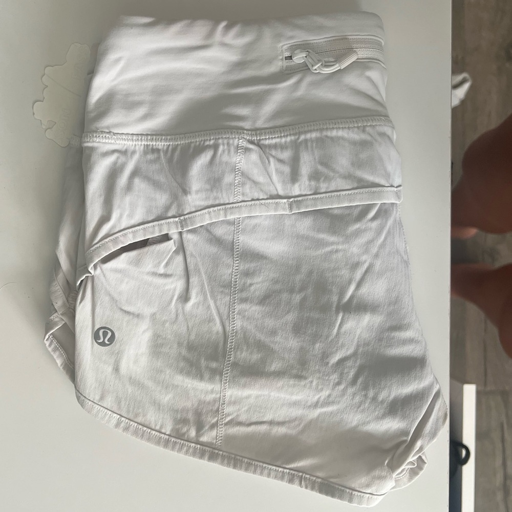 lululemon white speed shorts